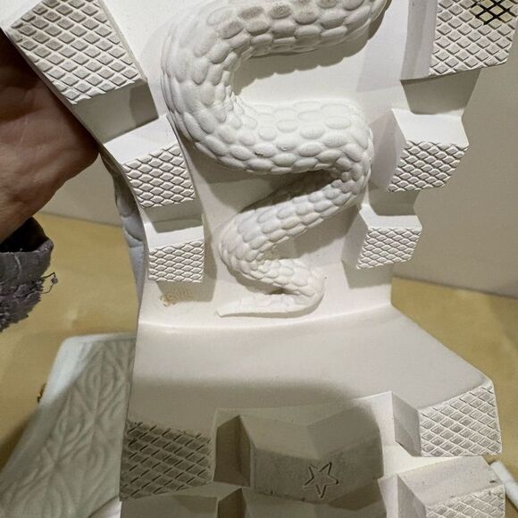 Gucci Trip Zip Front Ankle Boots White Rhombus GG Quilted Block Heel - Picture 4 of 10